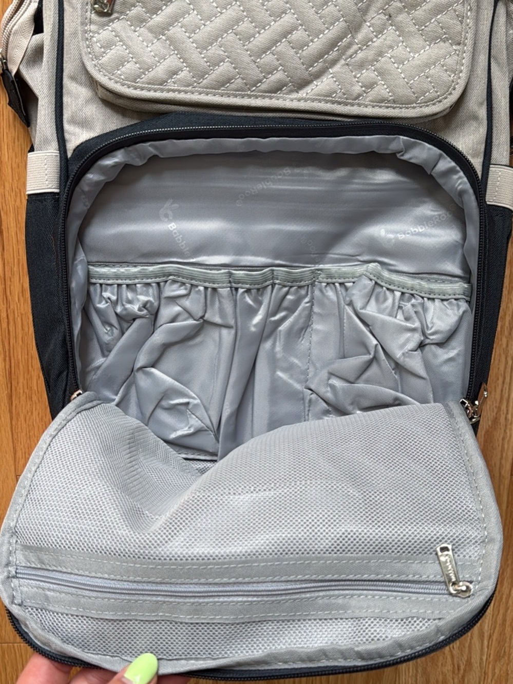 Brand New BabbleRoo WideTop Diaper Bag Backpack – Grey Blue – NWT - Picture 2 of 4
